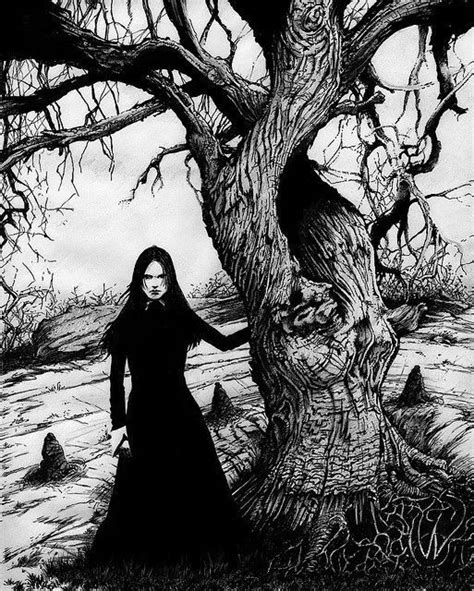 A4 Poster - Pencil Sketch Of A Salem Witch Stood Next To A Tree (Picture Gothic) | Salem witch ...