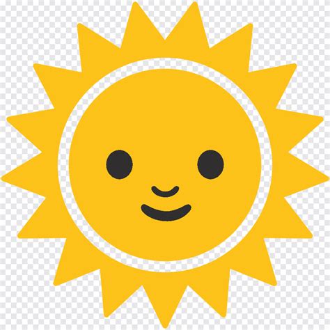 Yellow sun character, Emoji Android Symbol Computer Icons Unicode, sun ...