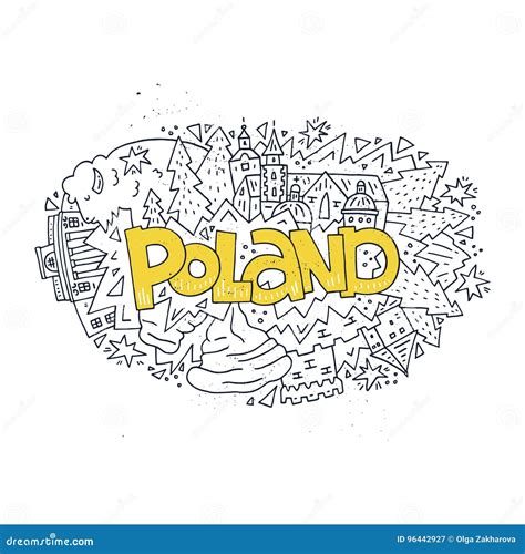 Poland Symbols Vector Illustration Stock Vector - Illustration of abstract, culture: 96442927