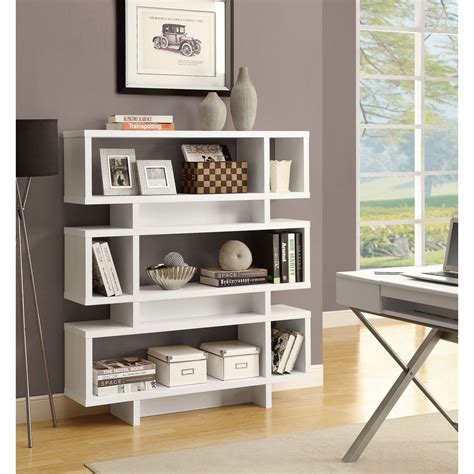 White 55-inch High Modern Bookcase - Free Shipping Today - Overstock ...