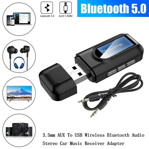 Aux Adapter Bluetooth, Adapter Bluetooth 5.0 (TX & RX) Audio and Low Latency, Bluetooth Audio ...