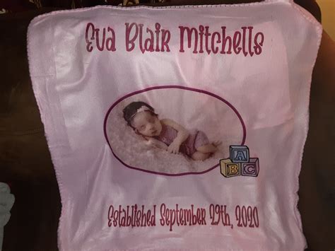 Customized Baby Blanket with picture name and date of birth | Etsy