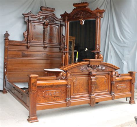 Bargain John's Antiques | Antique Victorian Walnut Bedroom Set - (modified King size bed ...