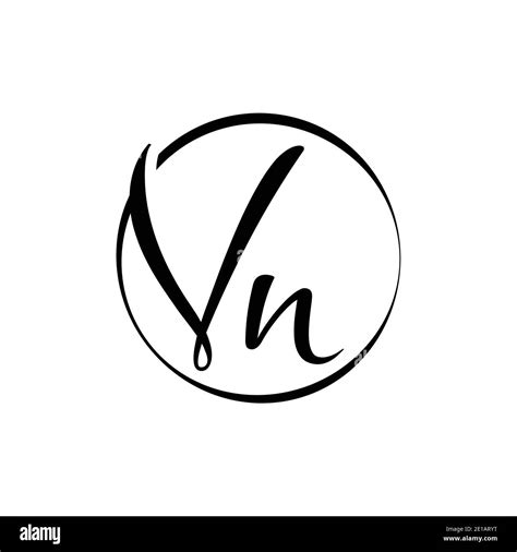 Initial VN letter Logo Design vector Template. Abstract Script Letter ...