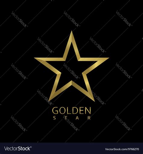 Golden star logo Royalty Free Vector Image - VectorStock