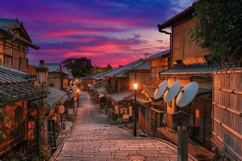 Cities, City, House, Evening, Japan, Street, Kyoto, HD wallpaper | Peakpx