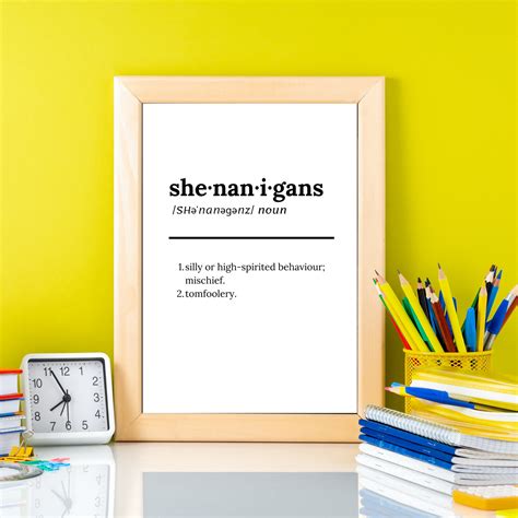 Shenanigans Definition Art Print / DIGITAL DOWNLOAD / | Etsy