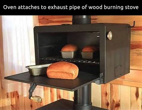 Oven Attaches To Pipe Of Wood Burning Stove - Cozy Homes Life