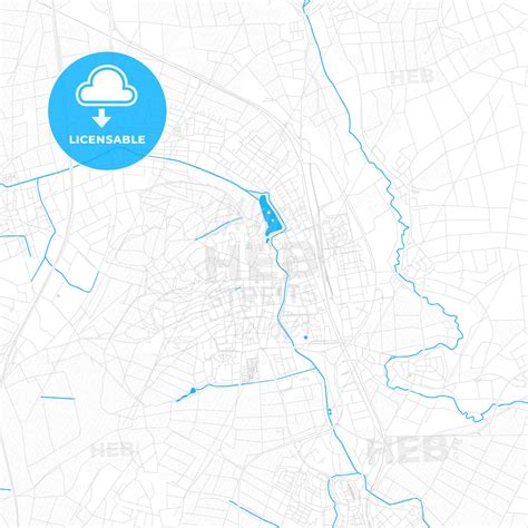 Bad Nauheim, Germany PDF vector map with water in focus - HEBSTREITS ...