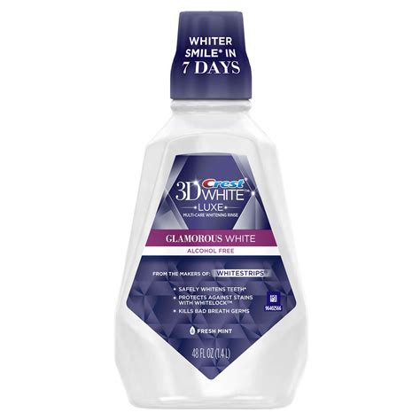 Crest 3D White Luxe Whitening Mouthwash, Fresh Mint, 48 fl oz - Walmart.com - Walmart.com