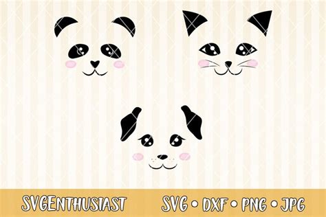 Cute animal faces SVG cut file