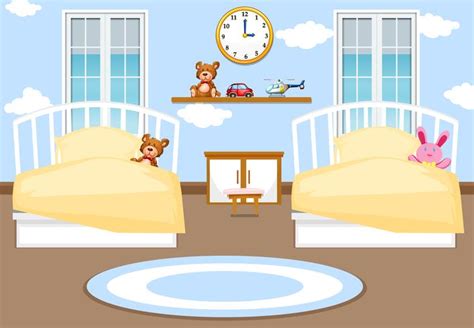 Interior kids bedroom background 302195 Vector Art at Vecteezy