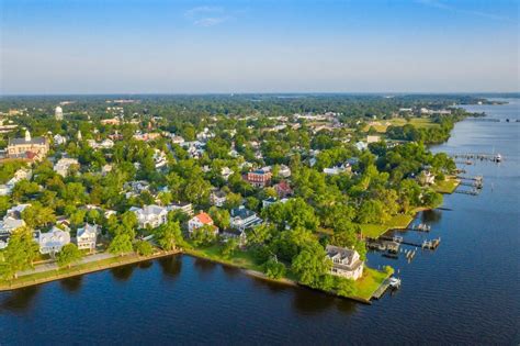 New Bern Riverfront Aerial View - Getting On Travel