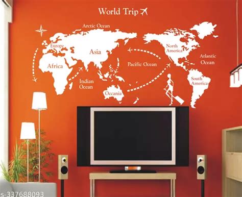 INDIA WALL STICKER 101 cm India World Map Wall Decal & Sticker ...