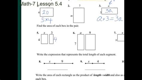 Math-7 Distributive Property Area Model - YouTube