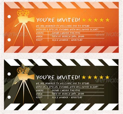 Movie Ticket Invitation Template Database