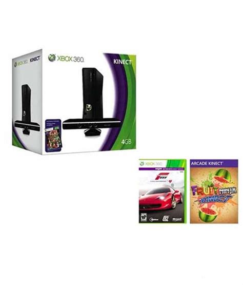 Buy Microsoft Xbox 360 (4GB) Kinect Bundle (with 3 Free Games) Online ...