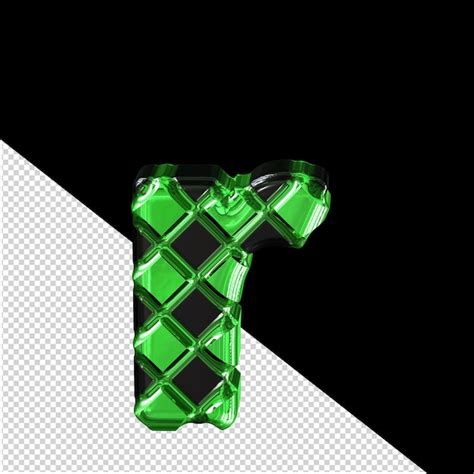 Premium PSD | Green 3d symbol made of rhombuses letter r