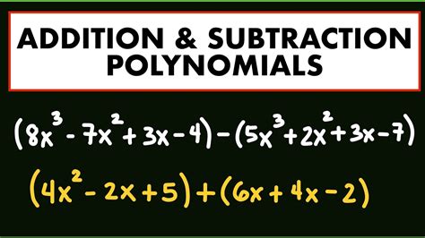 Addition and Subtraction of Polynomials | How to Add and Subtract ...