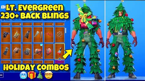 NEW "LT. EVERGREEN" SKIN Showcased With 230+ BACK BLINGS! Fortnite BR ...