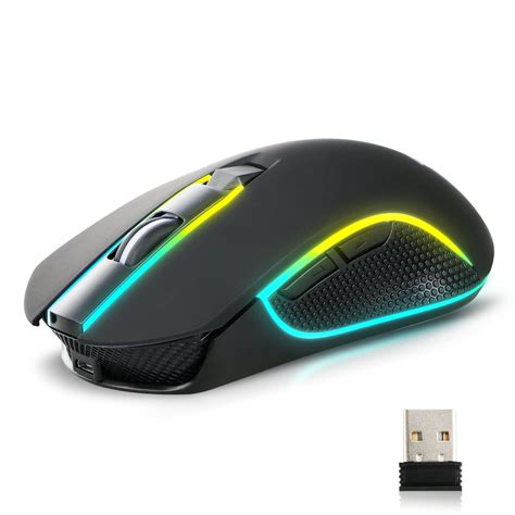 TSV X9 1600DPI RGB LED Wireless Gaming Mouse Mice & USB Receiver 6 ...