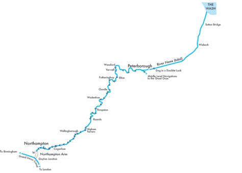 map of the river Nene | Nene, River, Northampton