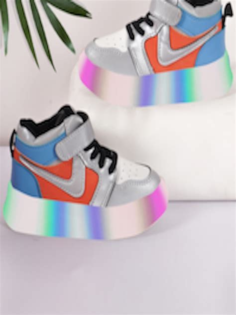 Buy BAESD Kids Colourblocked LED Lightweight Velcro Sneakers - Casual Shoes for Unisex Kids ...