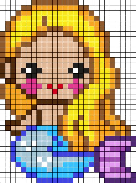 MERMAID Perler Bead Pattern | Bead Sprites | Misc Fuse Bead Patterns