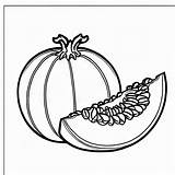 Cantaloupe Outline Black And White Cute coloring Book  Premium AI sketch template