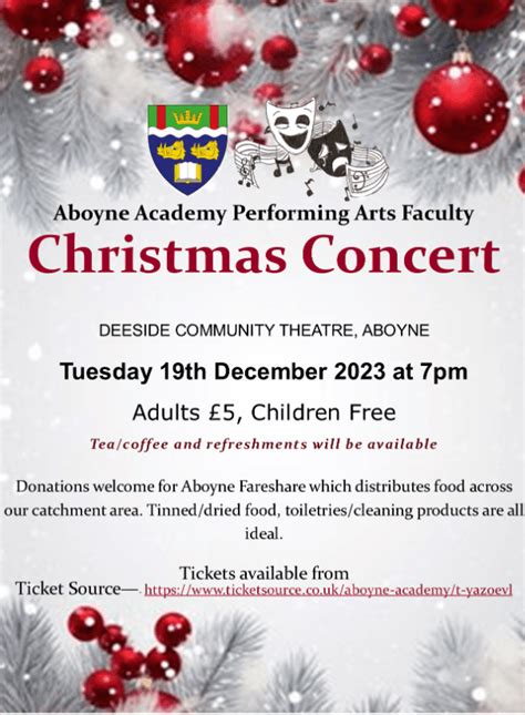 Aboyne Academy Christmas Concert 2023 at Aboyne Community Centre Theatre (Academy) event tickets ...