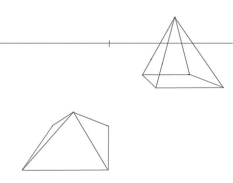 Draw a 3D Pyramid in Perspective | Pyramids, Perspective, Easy drawings