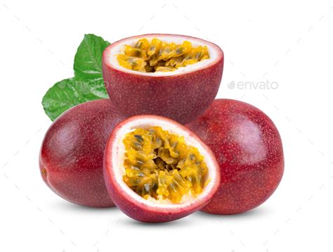 Purple passion fruit isolated on white Stock Photo by spamas | PhotoDune