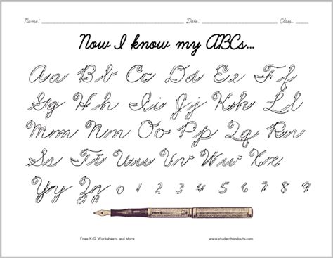 studenthandouts.com handwriting-worksheets now-i-know-my-abcs-script-cursive-alphabet-sheet ...