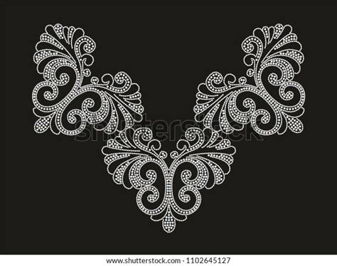 Rhinestone Applique Design Collar Embellishment Clothes Stock Vector (Royalty Free) 1102645127 ...