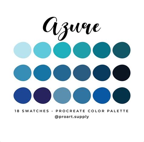 AZURE PROCREATE COLOR Palette Hex Codes Blue Teal Navy - Etsy | Teal color palette, Blue colour ...