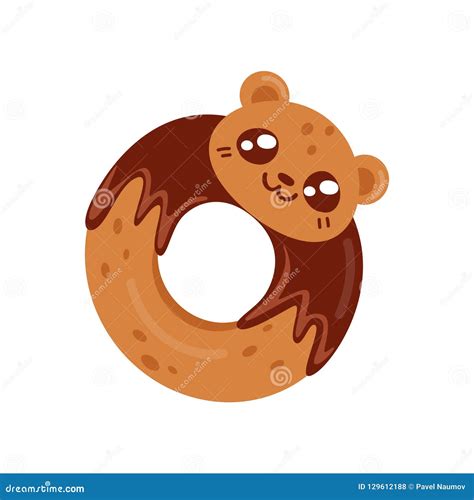 Glazed Cookie, Cute Kawaii Food Cartoon Character Vector Illustration ...