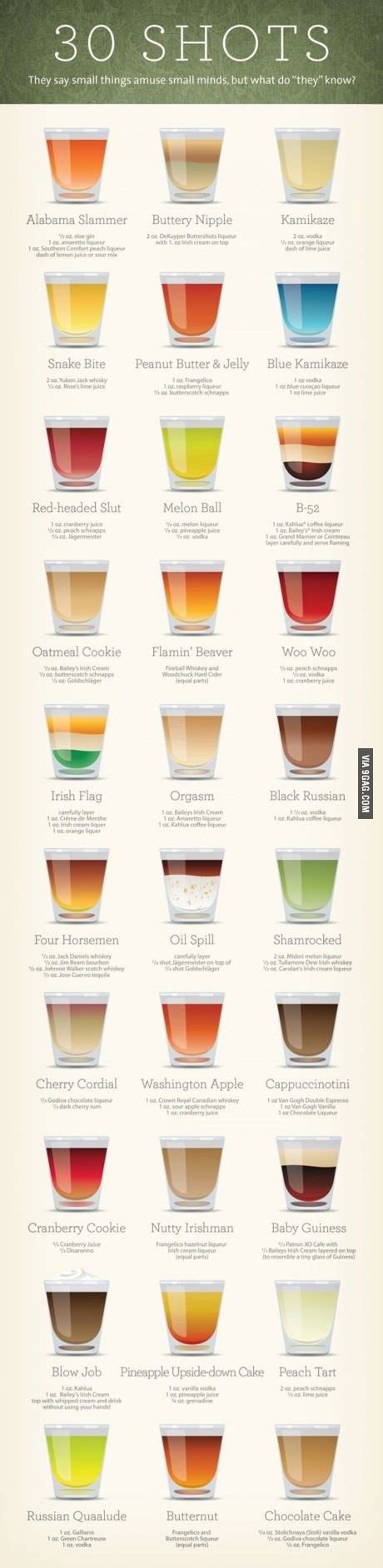 30 shots and instructions | Alcohol recipes, Shot recipes, Drinks