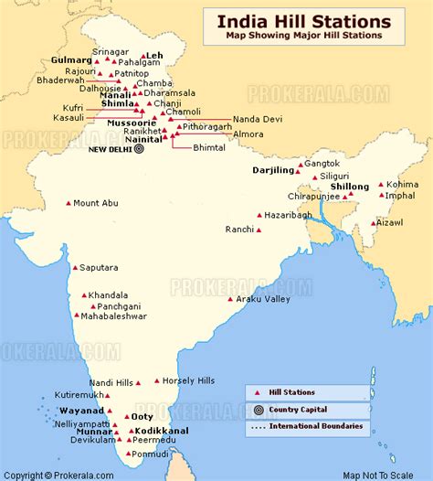 India Hill Stations Map | Location of Hill Stations in India