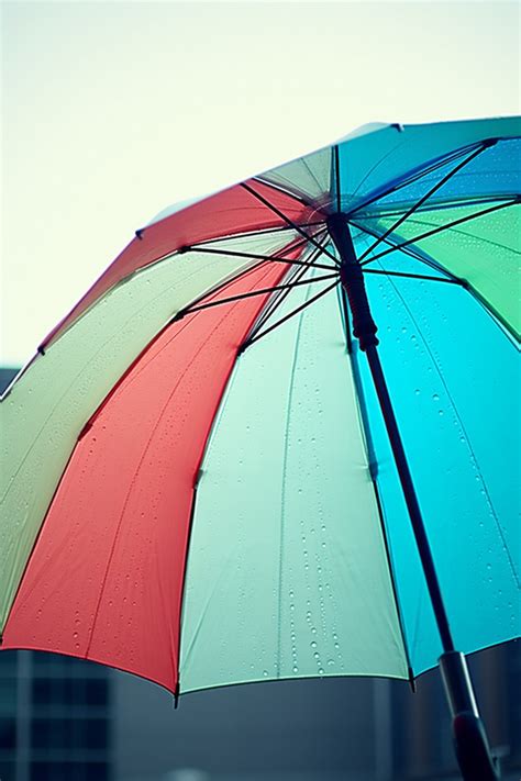 Rainbow Umbrella In The Rain Background Wallpaper Image For Free Download - Pngtree