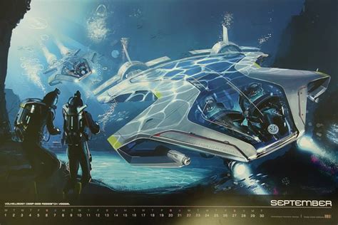 Subnautica concept art, Spaceship art, Submarine concept art