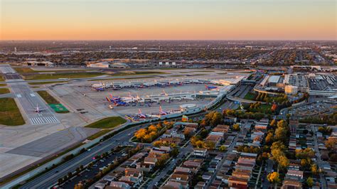 Chicago Midway International Airport Sunset Aerial Southwest - Toby Harriman