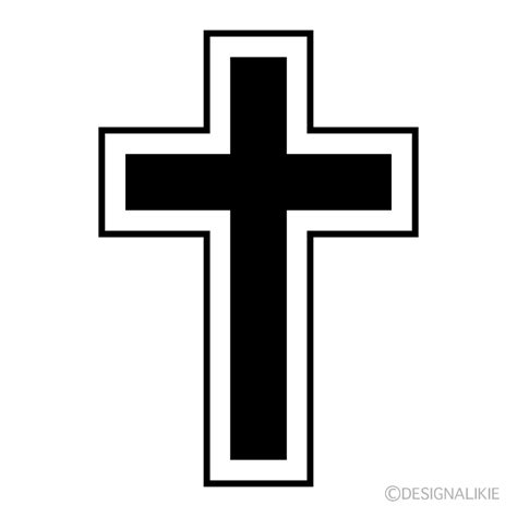 Cross Black and White Clip Art Free PNG Image｜Illustoon