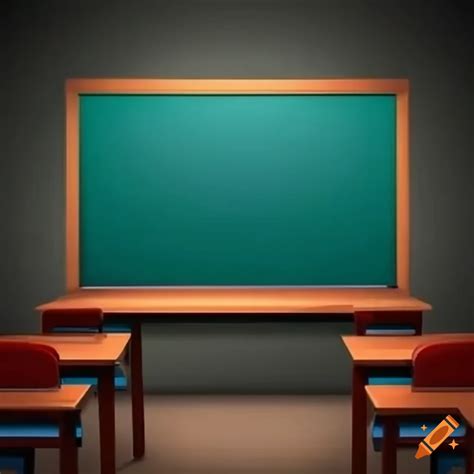 Animated classroom with blackboard