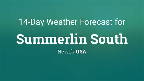 Summerlin South, Nevada, USA 14 day weather forecast