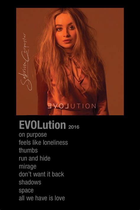 sabrina carpenter evolution album poster | Sabrina carpenter songs, Sabrina carpenter, Sabrina