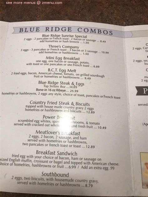 Online Menu of Blue Ridge Grill Restaurant, Rochester, New York, 14626 - Zmenu