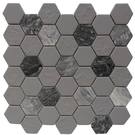 RT Carrara Marble Multi Surface Hexagons 2x2 on a 12x12 Mesh in 2021 | Hexagonal mosaic, Hexagon ...