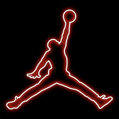 Red Neon Air Jordan Logo // Icon | Jordan logo wallpaper, Red jordans ...