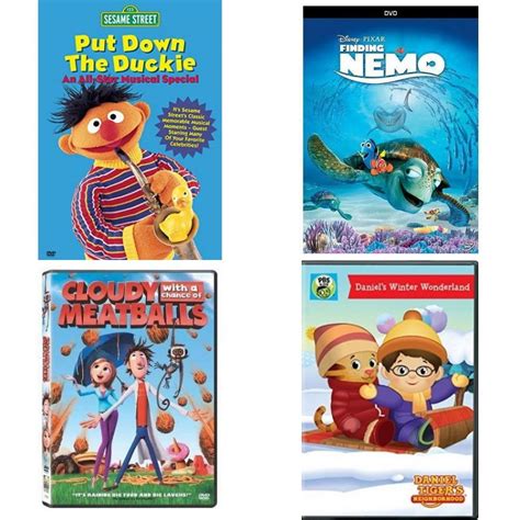 Children's 4 Pack DVD Bundle: Sesame Street - Put Down the Duckie, Finding Nemo, Cloudy with a ...