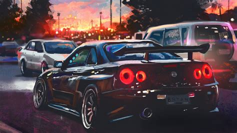 1920x1080 Nissan Skyline Painting Art 4k Laptop Full HD 1080P ,HD 4k ...